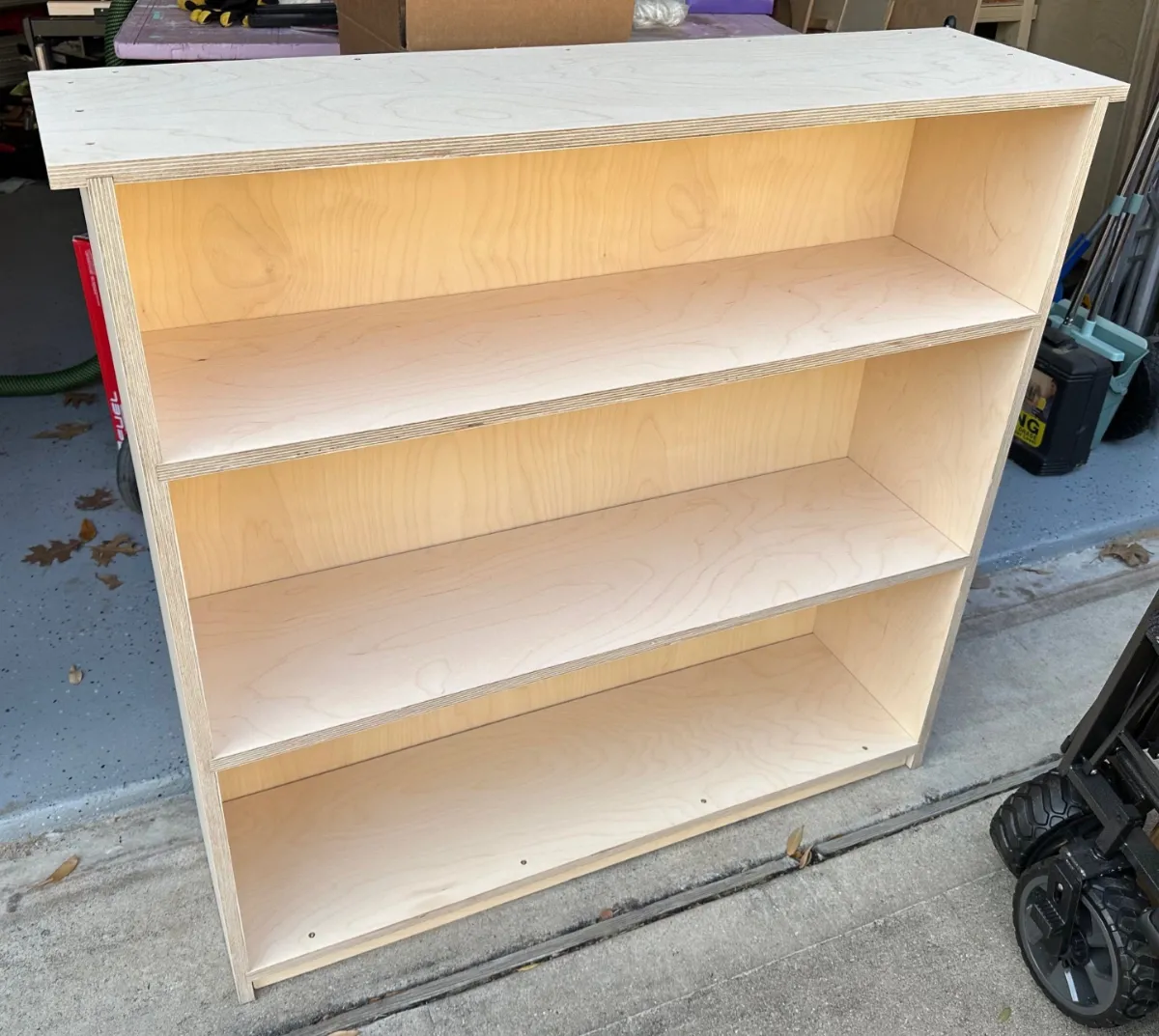 Bookshelf built with plywood and dados